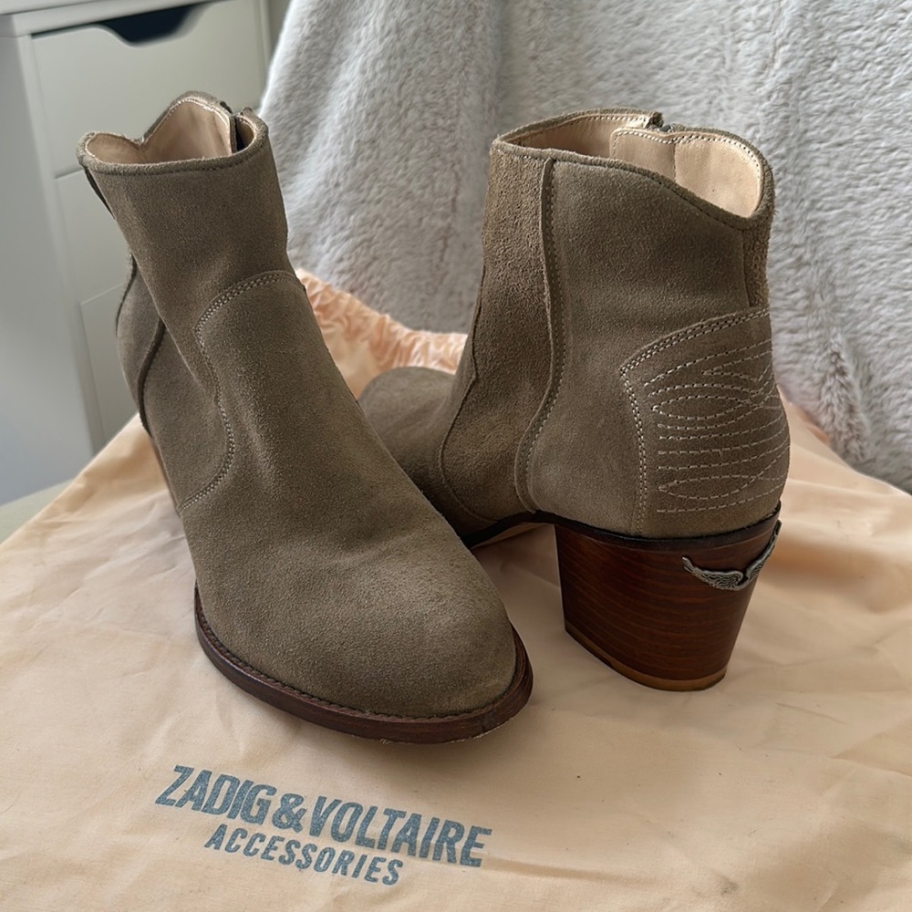 Zadig & Voltaire Green Suede Boots